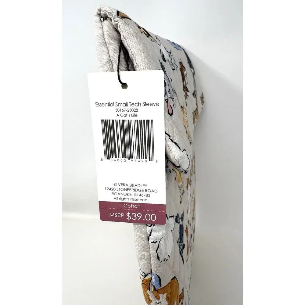 Vera Bradley A Cat’s Life Small Tech Sleeve Cotton Up To 13 in Laptop Cat Lover